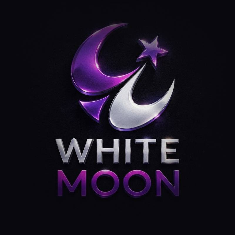 Logo de WhiteMoon en relieve sobre tela negra